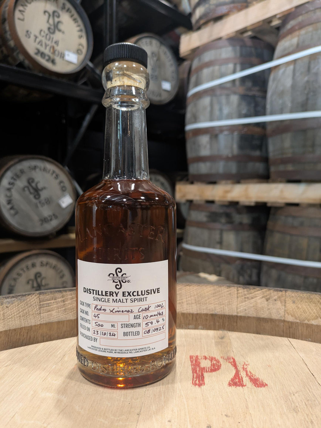 Lancaster Spirits Co. Exclusive Single Malt Spirit 50cl Bottling - Pedro Ximenez Cask #45.