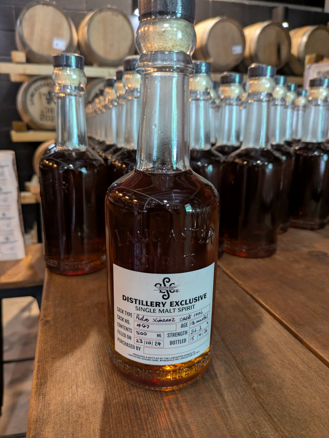 Lancaster Spirits Co. Exclusive Single Malt Spirit 50cl Bottling - Pedro Ximenez Cask #47
